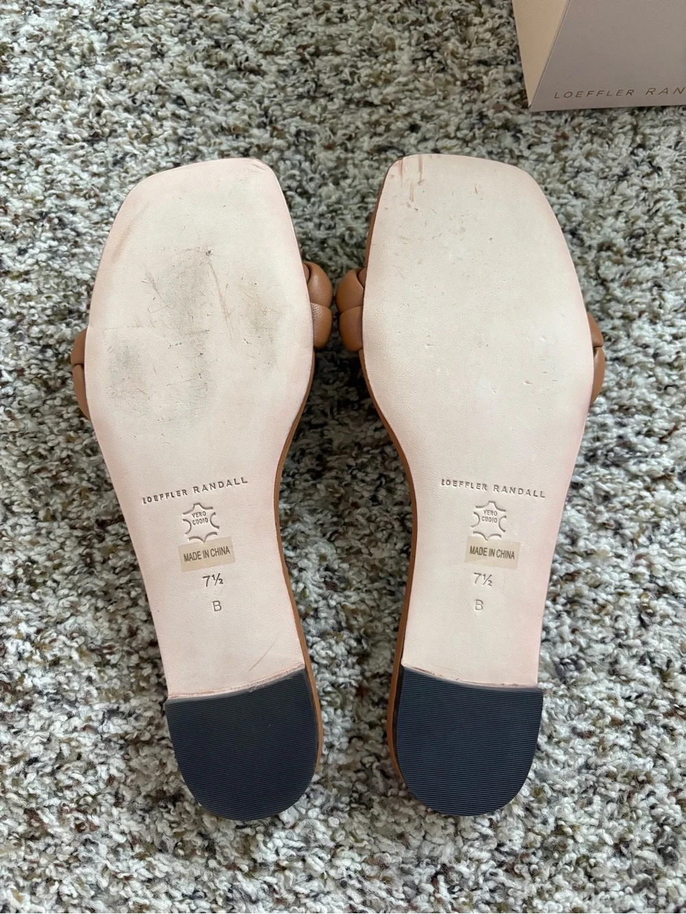 NEW Loeffler Randall Jackson Braided Leather Sandal Dark Sand Size 7.5